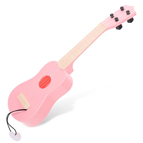 MOLUCKFU Mini-Ukulele kindergitarre Gitarre Pinkes Musikalisches Lernspielzeug Kinderukulele Kleinkind Ukulele pädagogische Ukulele für Plastik Rosa von MOLUCKFU