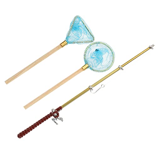 MOLUCKFU Miniatur Angelruten Deko Mesh Teiliges Puppenhaus Zubehör mit Angelrute und Fischernetz Langlebige Miniatur Deko für Spielzeughaus Schreibtisch und DIY Accessoire MOLUCKFU Miniatur Angelruten Deko Mesh Teiliges Puppenhaus Zubehör mit Angelrute und Fischernetz Langlebige Miniatur Deko für Spielzeughaus Schreibtisch und DIY Accessoire von MOLUCKFU