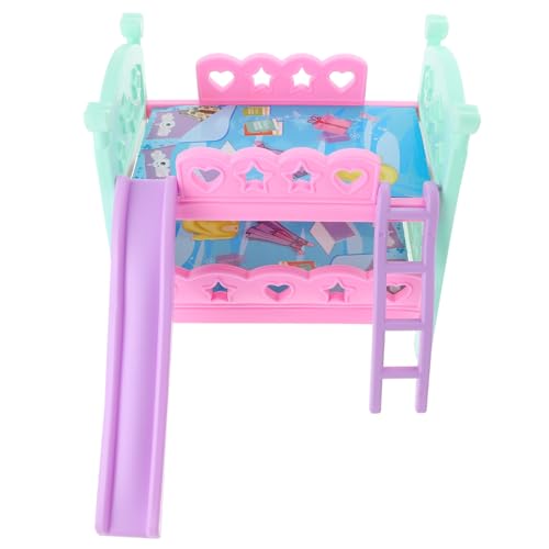 MOLUCKFU Miniatur Etagenbett Puppe Möbel Szene Requisite Für Puppenhaus Kinder Spielen Bett Perfekt Für Dollhouse Zubehör Robustes Design 2 Ebenen Ab 3 Jahren von MOLUCKFU