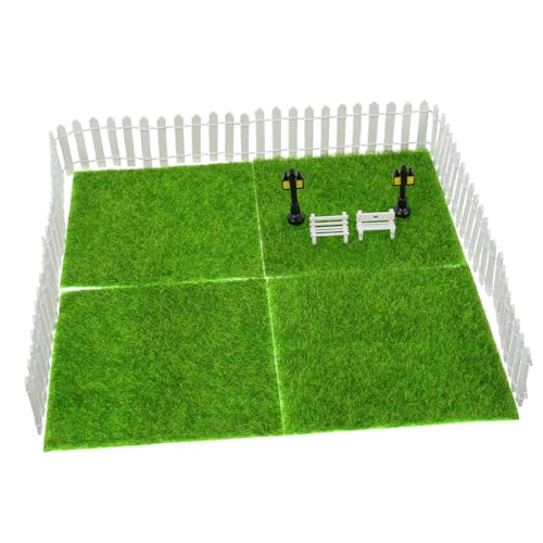 MOLUCKFU Miniatur Garten Layout Set Für Puppenhäuser Inklusive Mini Straßenlaterne Rasenbank Und Zaun Ideales Zubehör Für Kreative Gartenlandschaften Und Spielwelten von MOLUCKFU