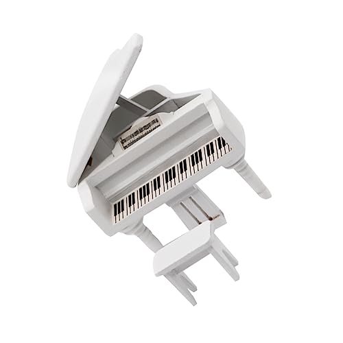 MOLUCKFU Miniatur Klavier Modell Für Puppenhaus Simuliertes Taschenflügel Arrangement Weiß Perfektes Zubehör Für Dollhouse Dekoration Und Musikinstrument Sammlung von MOLUCKFU