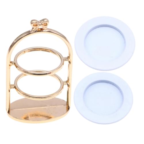 MOLUCKFU Miniatur Metall Kuchenständer Puppenhaus Dekoration Kompakter Dessertständer Tablett Realistisches Puppenhaus Zubehör für Miniatur Cupcake Display MOLUCKFU Miniatur Metall Kuchenständer Puppenhaus Dekoration Kompakter Dessertständer Tablett Realistisches Puppenhaus Zubehör für Miniatur Cupcake Display von MOLUCKFU