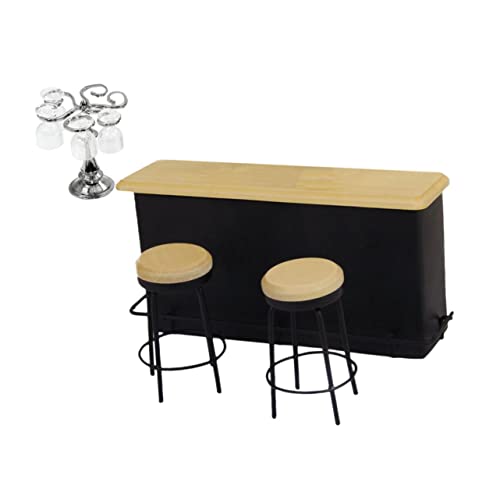 MOLUCKFU Miniatur Puppenhaus Barmöbel Set mit Silbernem Becherhalter Eckige Gläser Bartresen Barhocker Puppenhaus Dekoration für DIY Mini Haus MOLUCKFU Miniatur Puppenhaus Barmöbel Set mit Silbernem Becherhalter Eckige Gläser Bartresen Barhocker Puppenhaus Dekoration für DIY Mini Haus von MOLUCKFU