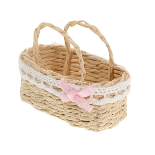 MOLUCKFU Miniatur Puppenhaus Korb Rosa Blumenkorb Handgewebt Mini Aufbewahrungskorb Dekoratives Modellspielzeug für Puppenhaus DIY Zubehör MOLUCKFU Miniatur Puppenhaus Korb Rosa Blumenkorb Handgewebt Mini Aufbewahrungskorb Dekoratives Modellspielzeug für Puppenhaus DIY Zubehör von MOLUCKFU