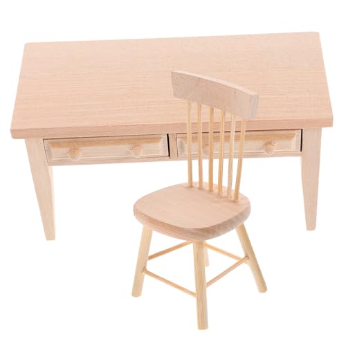 MOLUCKFU Miniatur Puppenhaus Möbel aus Holz Retro Miniatur Tisch und Stuhl Leicht und Stabil für Puppenhaus Wohnzimmer Esszimmer Arbeitszimmer Dekoration MOLUCKFU Miniatur Puppenhaus Möbel aus Holz Retro Miniatur Tisch und Stuhl Leicht und Stabil für Puppenhaus Wohnzimmer Esszimmer Arbeitszimmer Dekoration von MOLUCKFU