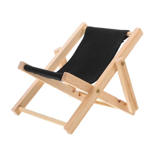 MOLUCKFU Deko Einfacher Strandstuhl Strandliegestuhl Klappbarer Holzstuhl Für Puppenhaus Lounge Chair Deko Für Strand Mikrolandschaft Und Sommerdekoration von MOLUCKFU