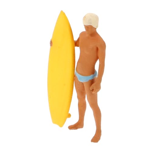 MOLUCKFU Miniatur-surfmodell Spielzeug Strandfigur Im Maßstab 1:64 Surferfigur Für Puppenhaus Surfende Actionfiguren Strandparty-miniaturmenschen Miniatur-surf-Junge-Figur Harz von MOLUCKFU