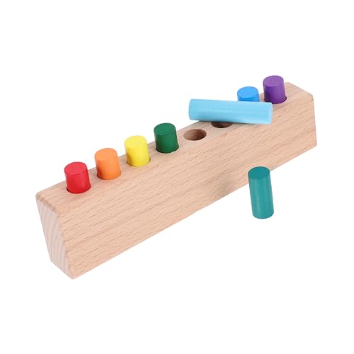 MOLUCKFU Montessori Holzspielzeug Für Kleinkinder Farberkennung Und Hand Augen Koordination Sensory Für Vorschulkinder Puzzle Blöcke Kreatives Lernspielzeug Für Jungen Und von MOLUCKFU