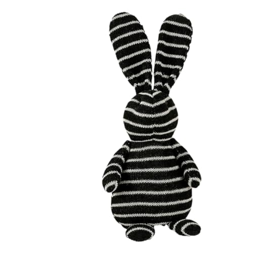 MOLUCKFU Osterhase hasenfiguren Bunny Party dekoracje wielkanocne Hasenplüsch Spielzeug Osterpuppe Kaninchen Stofftiere Puppe zum Thema Ostern Desktop-Kaninchen- Black von MOLUCKFU