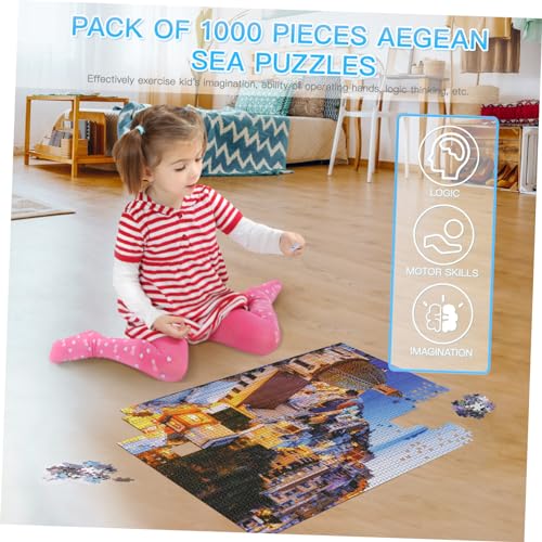 MOLUCKFU Packung Mit 1000 Teilen Puzzles Landschaft Ägäis Puzzles Lernpuzzles Lernspielzeug Für Kinder von MOLUCKFU