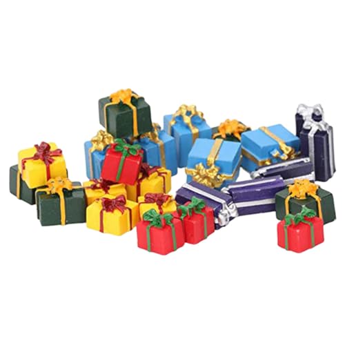 MOLUCKFU Packung Mit 25 Stück Entzückende Mini-hausdekoration Miniatur-weihnachtsdeko Miniatur-puppenhaus-weihnachtsdekorationen Verschleißfeste Mini-hausdekoration Miniaturdekoration Harz von MOLUCKFU