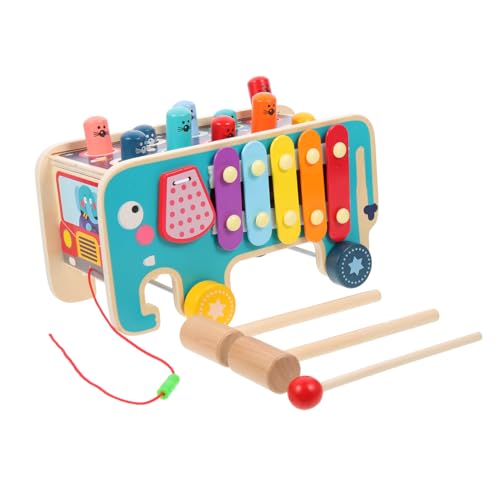 MOLUCKFU Kinder Spielzeug Pädagogisches Holzhammer Schlagspielzeug Xylophon Set Lernspielzeug Für Kinder Ab 3 Jahren Fördert Hand Augen Koordination Und Musikalische Fähigkeiten Inklusive Glockenspiel von MOLUCKFU