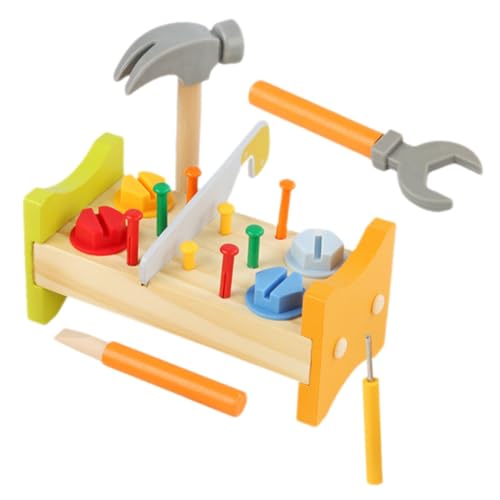 MOLUCKFU Pounding Peg Werkbank Für Kleinkinder Bildungswerkzeug Mit Hammer Motorikspielzeug Holzspielzeug Zur Der Hand Augen Koordination von MOLUCKFU