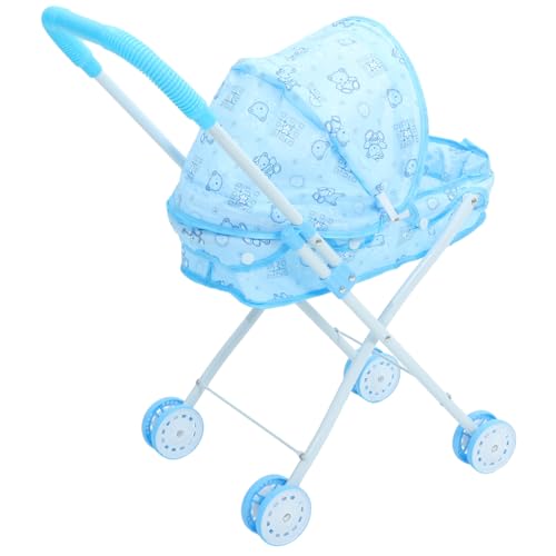 MOLUCKFU Puppenwagen Spielzeug für Kinder kinderspielzeug hühner Spielzeug Kinderwagen für Puppen Toy car Kleinkind-Kinderwagen Spielzeug-Kinderwagen für Kinder Eisenrahmen Sky-Blue von MOLUCKFU