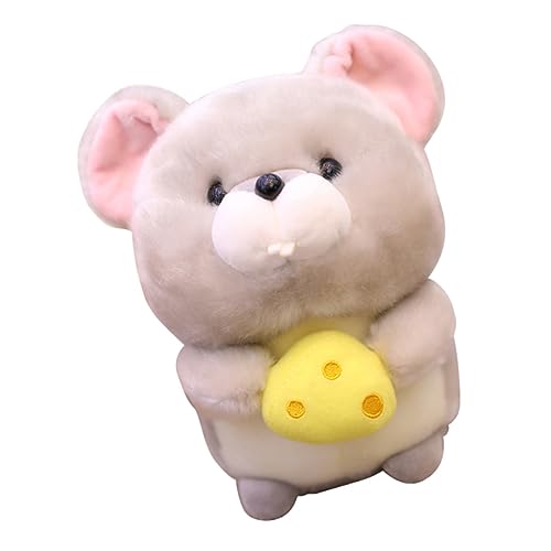 MOLUCKFU Rattenpuppe Plüschpuppe Kinderpuppe Dekorative Tierisches Spielzeug Light Grey von MOLUCKFU