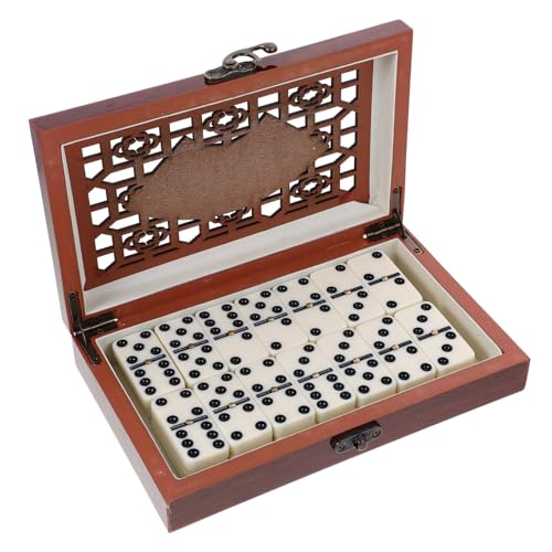 MOLUCKFU Retro Dominoes Spielset Mit Holzbox Nostalgisches Familienspiel Für Partys Und Freizeit Ideal Als Und 28 Dominosteine Aus Hochwertigem Material von MOLUCKFU