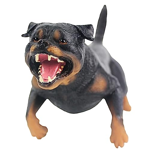 MOLUCKFU Rottweiler Modell Hund Figur Realistische Deko Für Zuhause Tier Lernspielzeug Kognitive Modelle Für Haustier Dekoration Robuste Hundestatue von MOLUCKFU