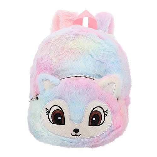 MOLUCKFU Rucksack Umhängetasche im Tierdesign Schulranzen für Mädchen Mädchen Handtasche Plüsch schultüte büchertasche lässige Umhängetasche Aufbewahrungstasche Polyester Colorful von MOLUCKFU