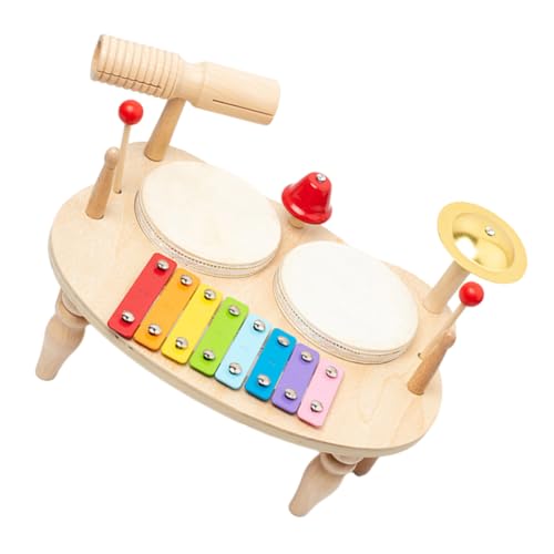 MOLUCKFU Set Kinder Trommel Musikalische Trommel Spielzeug Musikinstrumente Spielzeug Musik Spielzeug Trommel Spielzeug Musikalische Tisch Trommel Kit Kinder Musik Instrument Metall Khaki von MOLUCKFU