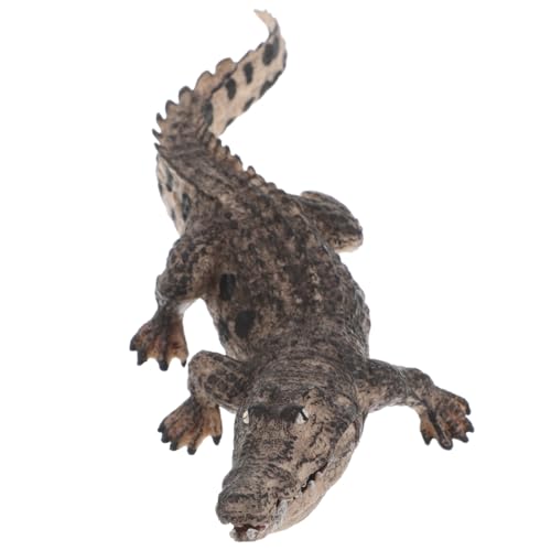 MOLUCKFU Simulation Krokodil Realistische Actionfiguren Alligator-Figur Gefälschter Alligator Plastikpferde Alligatorstatue Alligatoren Ausgestopftes Alligator-plüschtier Alligatorpuppe PVC von MOLUCKFU