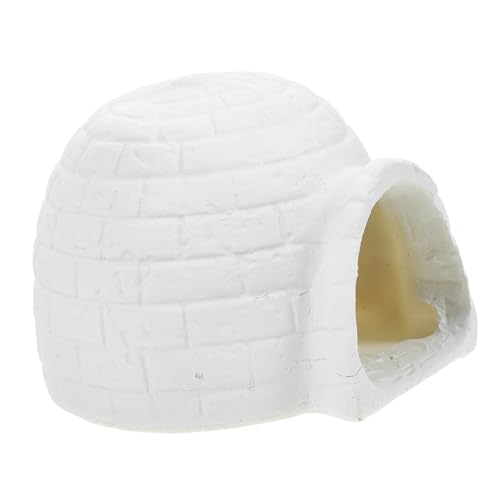 MOLUCKFU Simulation eines Iglus Kinderzimmer Dekoration Stehendes Eishausmodell Mini-Iglu-Figur Cartoon-Eishausfiguren Eishaus-Spielzeug für Kinder Figuren von Bauernkindern Harz Weiß von MOLUCKFU