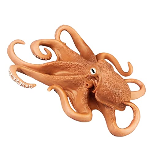 MOLUCKFU Simulierter Oktopus Meerestiere Meeresdekorationen Für Zu Hause Oktopus- Interessante Tintenfischfiguren Oktopus Stofftier Dekoratives Oktopus-Modell Brown Plastik von MOLUCKFU