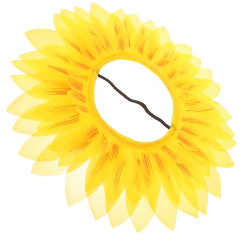 MOLUCKFU Sportspiele-Requisiten Gelbes Kleid Stirnband Lustige Sonnenblumen-Kapuze Blumenkostüm Für Kinder Gelbes Blumenkostüm Neuheit Partyzubehör von MOLUCKFU