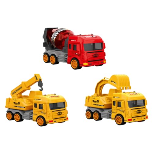 MOLUCKFU Spielzeugfahrzeuge Set Sanitär LKW Technik Van Und Feuerwehrauto ägheitsautos Für Kinder Bagger Kran Und Mischer LKW Ideal Für Kreatives Spielen Und Abenteuer Ab von MOLUCKFU