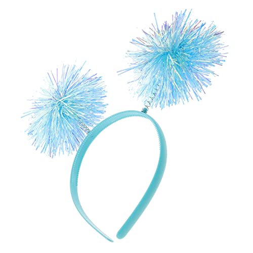 MOLUCKFU Blaues Pompom- -Stirnband funkelndes Stirnband für Geburtstagspartys Stirnband für Frauen Discokugel-Stirnband für Mädchen von MOLUCKFU