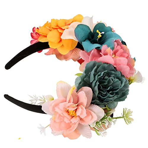 MOLUCKFU Stirnband aus künstlichen Blumen Haarschmuck für die Hochzeit Blumenhaarkranz wedding hair accessories hochzeits haarschmuck Blumenstirnband für frauen Simulationsblumen-Haarband von MOLUCKFU