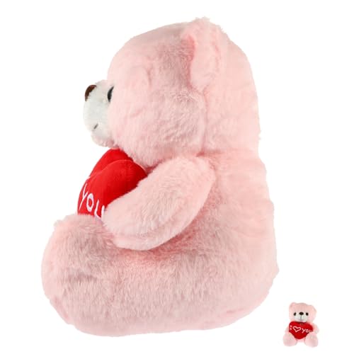 MOLUCKFU Teddybär Valentinsbär Valentinstag Entzückendes Tierspielzeug Ausgestopftes Bärenspielzeug Bär Tier Gefülltes Kinderspielzeug Tiere Für Mädchen Valentinstag Bär Plüsch Rosa von MOLUCKFU