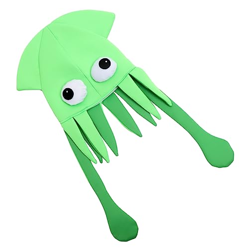 MOLUCKFU Tintenfischhut Cartoon-Oktopus-Hut Party lustiger Hut Hutstütze Tintenfischparty partyhüte kinder lustige kopfbedeckung Cosplay-Party-Cartoon-Hut Partyhüte für Kinder Stoff Green von MOLUCKFU