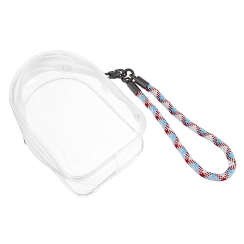 MOLUCKFU Transparente mit Reißverschluss Kleine Puppen-transporttasche für Schlüssel Handy Vielseitige PVC-Organizer-Tasche mit Buntem Gewebtem Trageband MOLUCKFU Transparente mit Reißverschluss Kleine Puppen-transporttasche für Schlüssel Handy Vielseitige PVC-Organizer-Tasche mit Buntem Gewebtem Trageband von MOLUCKFU