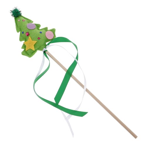 MOLUCKFU Weihnachtsfeenstab Weihnachtsfee Zauberstab dekorative Feenstäbe für kinderspielzeug Weihnachtsbaum-Feenstäbe -Fee-Sticks- Holz Light Green von MOLUCKFU