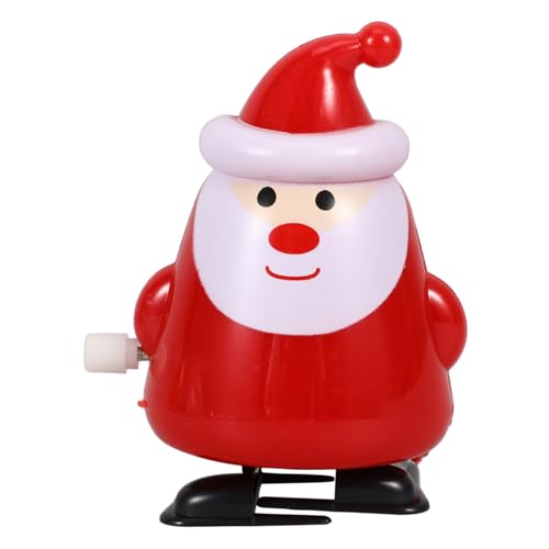 MOLUCKFU Weihnachtsfigur Weihnachtsmann-Spielzeug Laufendes Spielzeug Weihnachtsstrumpffüller Weihnachtsmann Spielzeug Aufziehen Mini-weihnachtsmann Gefälligkeiten Für Weihnachtsfeiern Rot Abs von MOLUCKFU