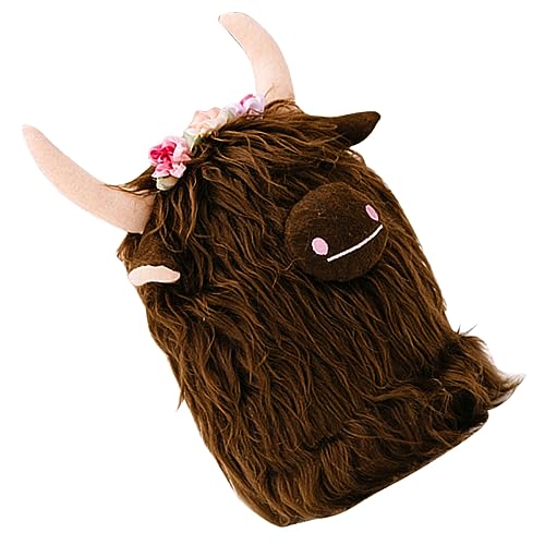 MOLUCKFU Yak-Puppe Kuh plüschtier Kuh Spielzeugkuh Kuh Stofftier Plüschtier Kuh Kuscheltiere von Nutztieren ausgestopfte Nutztiere Bauernspielzeug Polyester Brown von MOLUCKFU