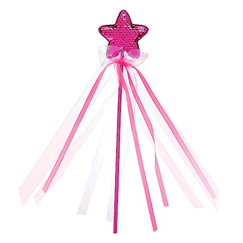 MOLUCKFU Zauberstab Fairy Wand Party mitgebsel kinderparty mitgebsel Festliche Dekoration e Girl Kleidung Toys Mädchen Dekorationen -Fee-Stick Feenstab mit Schleife Plastik rot von MOLUCKFU