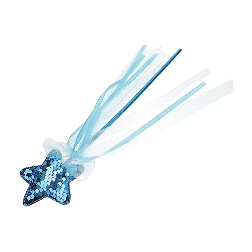 MOLUCKFU Zauberstab Fee Mädchen Dekorationen Fairy Wand The Withe Princess Kindergeburtstag Chaps Stern-Glitzer-Zauberstäbe glitzernde Zauberstäbe Polyester Blue von MOLUCKFU