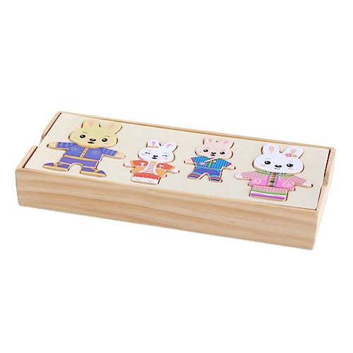 MOLUCKFU entzückendes Puzzlespielzeug interaktives Spielzeug aufbwahrungs-Box holzpuzzel Tier Puzzles Puzzle-Spielzeug für Kinder Erkennungsspielzeug Früherziehungsspielzeug Bambus von MOLUCKFU