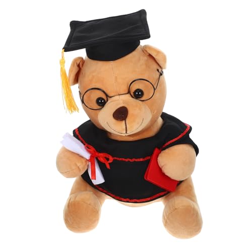 MOLUCKFU üsch Bär Mit Brille Und Doktorhut Kuscheltier Zur Graduierung Ideales Für Absolventen Und Studenten Zur Feier des Abschlusses Kuscheliger Teddybär Als von MOLUCKFU