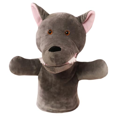 MOLUCKFU üsch Handpuppe Wolf Interaktive Tierpuppe Für Geschichtenerzählen Cartoon Wolf Handpuppe Aus Weichem Material Ideales Für Und Erwachsene von MOLUCKFU