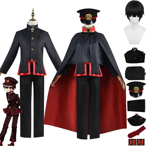 MOLVUS Hanako Kun Cosplay Anime Yugi Amane Outfit Schuluniform für Halloween Kostüm & Weihnachten mit Hut Perücke von MOLVUS