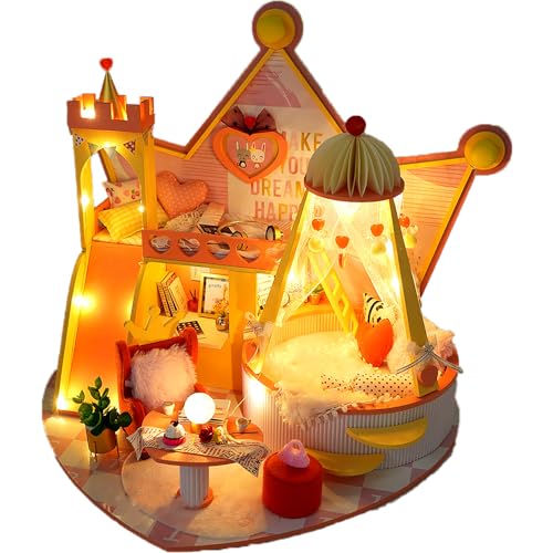 Sweetheart Cottage, Puppenhaus-Miniatur mit Möbeln, DIY-Holzhandwerk, magisches Puppenhaus, Mini-Handarbeitsset mit staubdichter Abdeckung und Musikwerk, Maßstab 1:24, kreative Raumidee, Geschenk für von MOLVUS