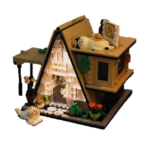 Zelthütte, Puppenhaus-Miniatur mit Möbeln, DIY-Holzhandwerk, magisches Puppenhaus, Mini-Handarbeitsset mit staubdichter Abdeckung und Musikwerk, kreative Raumidee im Maßstab 1:24, Geschenk für Freund von MOLVUS