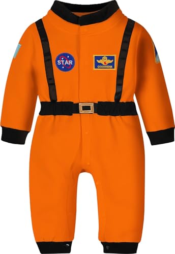 MOMBEBE COSLAND Astronaut Kostüm Kinder, Astroonaut für Karneval Faschingskostüme Kinder, Orange, 12-18 Monate von MOMBEBE COSLAND