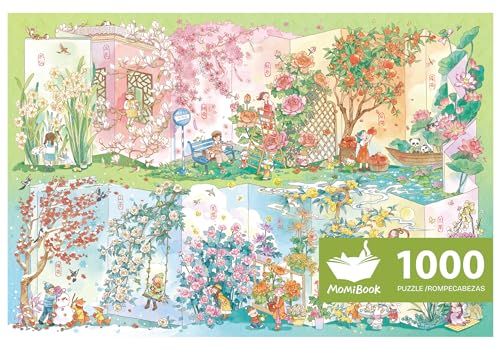 Puzzles für Erwachsene, 1000 Teile, MOMIBOOK Puzzle mit Blumenkalender, 75 x 50 cm, interaktive Dekompressionspuzzles, lustige Sammlung für Freizeit, Entspannung, Stressabbau von MOMIBOOK