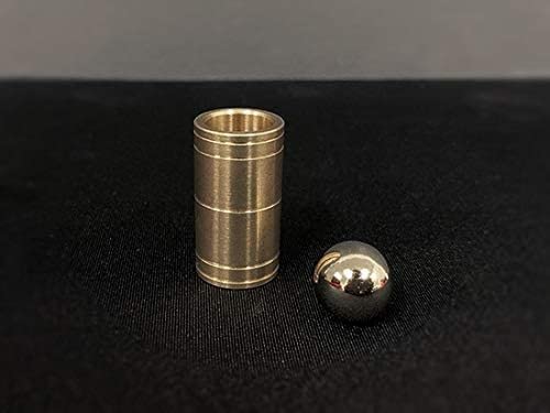 MOMOMAGE Ball & Tube Mystery (Messing) Magic Tricks Stahl Ball Sink Down into Tube Magic Close Up Illusions Props Gimmick Mentalism Easy von MOMOMAGE