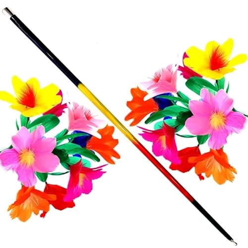 MOMOMAGE Deluxe Cane to Two Bouquets (Version 2) Magic Tricks Metal Cane Vanishes to Feather Flower Production Magic Stage Gimmicks Props for Magicians von MOMOMAGE