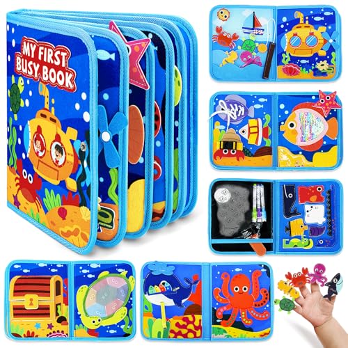 MOMSIV Busy Board für Kinder, Ozean Beschäftigt Board Montessori Buch Sensorik Spielzeug für 1 2 3 4 Jahre Kleinkinder, Lernaktivitäten Motorik Busy Book Geschenk für Mädchen & Jungen MOMSIV Busy Board für Kinder, Ozean Beschäftigt Board Montessori Buch Sensorik Spielzeug für 1 2 3 4 Jahre Kleinkinder, Lernaktivitäten Motorik Busy Book Geschenk für Mädchen & Jungen von MOMSIV
