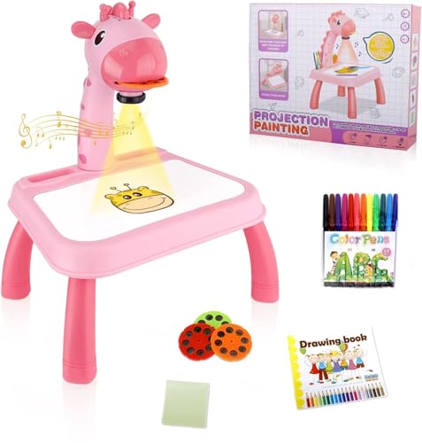 Zeichenprojektor für Kinder Kinder Projektor mit Bunte Pinsel, Projektor verfolgen und zeichnen Toy, Kinder Zeichenbrett Zeichenspielset Geburtstag Geschenke für Mädchen Jungen von MOMSIV